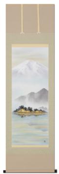 【特価軸】掛け軸 掛軸　富士◆稲垣雅彦 尺八横 (真筆・新品) 共箱・タトウ箱付 赤富士 稲垣雅彦 (尺八横)肉筆！ 開運画 - 掛け軸（掛軸）販売