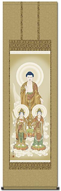 阿弥陀三尊仏　 高見蘭石 （三美会）　尺五　日本製