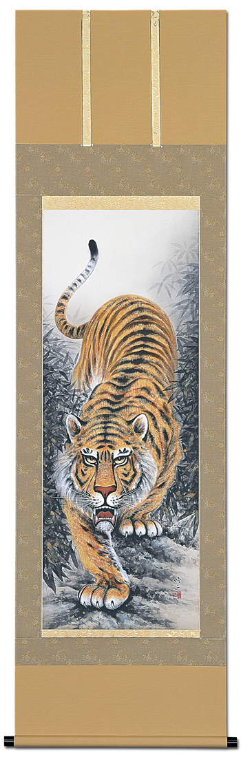 猛虎 田辺修二 （尺五立）！ 開運画 - 掛け軸（掛軸）販売通販なら