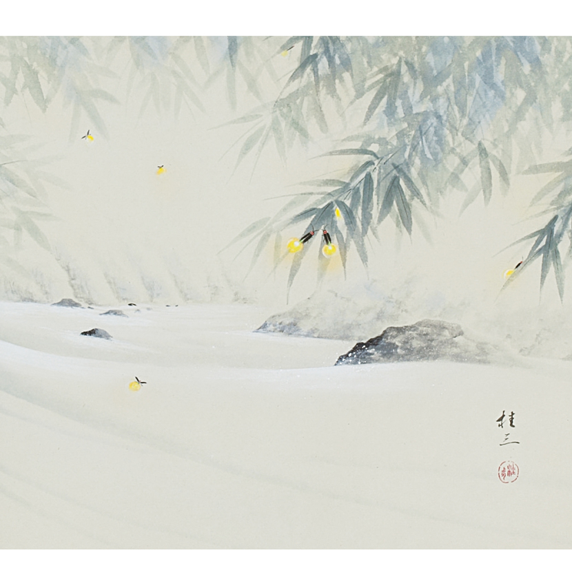 美品 掛け軸 佐藤桂三作 紫陽花図 共箱 美術年鑑掲載 あじさい 美品