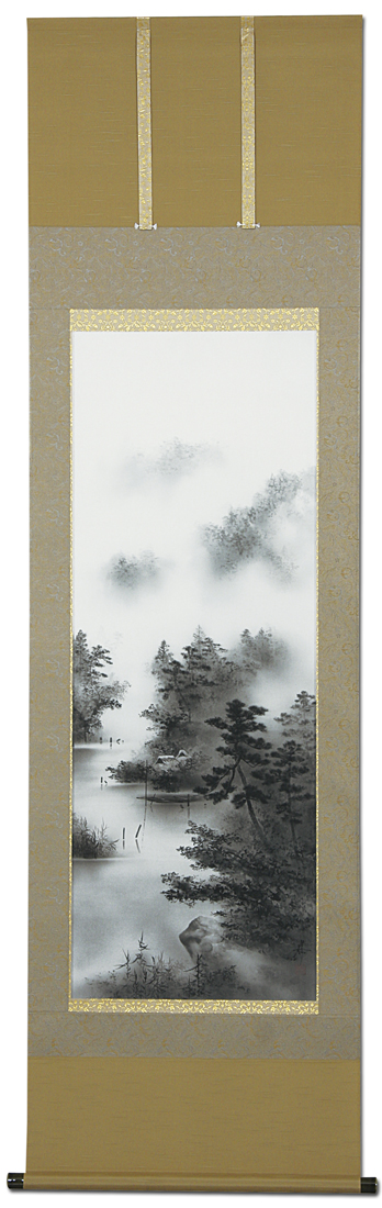 水墨山水 中沢勝 尺五立 【特価 】 【納期一か月半】！ 山水画