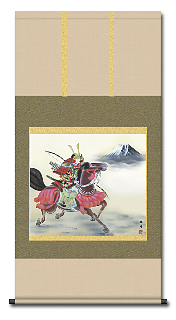 若武者 長江桂舟（三美会） 尺八横！ 端午の節句 - 掛け軸（掛軸）販売
