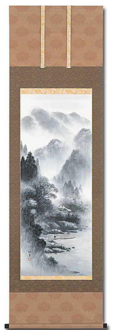 後藤桂月画「水墨山水」 後藤桂月画「水墨山水」