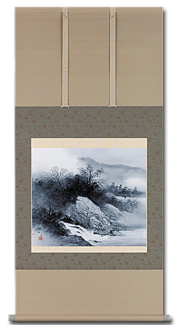 水墨山水 吉井大起 （尺八横）肉筆○受注製作品 納期：1ケ月