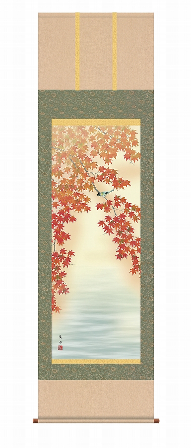 【セール】福袋のファッション通販 真作石井金陵紅葉小禽図もみじ小鳥図花鳥図掛軸☆宝船☆AF21 絵画+タペストリー