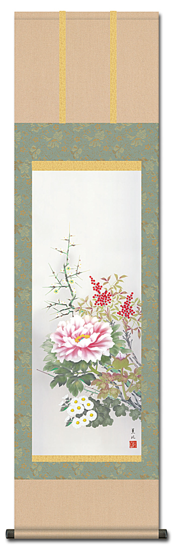 美品 軸 縁起物 おもてなし 絵 幸運 花鳥 神 中国 風水 美術 インテリア 美品 軸 縁起物 おもてなし 絵 幸運 花鳥 神 中国 風水 美術