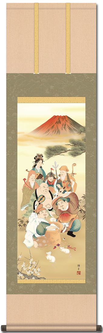 郎世寧 十二生肖・子（鼠） 鼠図 三尺中堂 掛軸 174×77cm 鑑賞