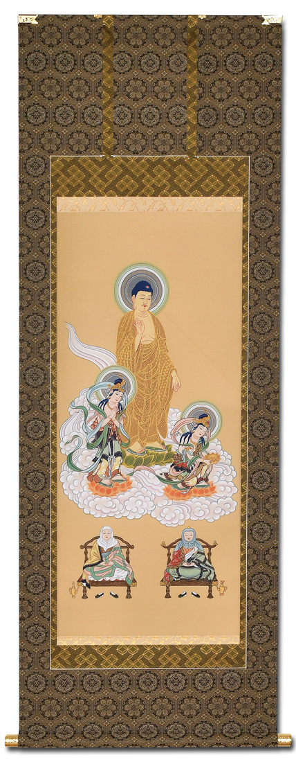 複製/天台宗/天台三尊仏図/三尊佛図/工芸/布袋屋掛軸HI-994 複製/天台宗/天台三尊仏図/三尊佛図/工芸/布袋屋掛軸HI-