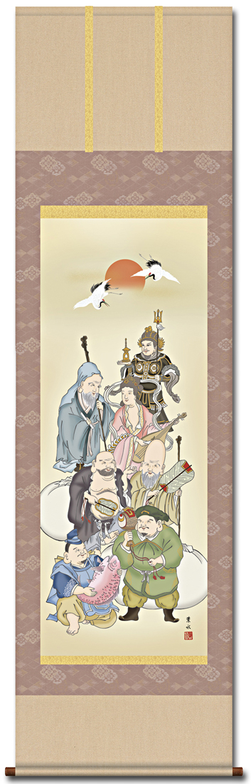 掛け軸 緒方 葉水作 兜 桐箱付き 掛け軸 緒方 葉水作 兜 桐箱付き