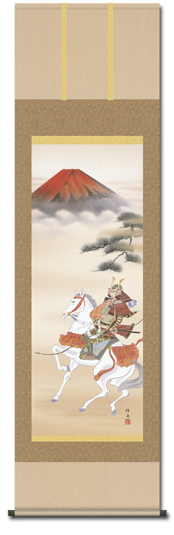 富峰武者 長江桂舟 (尺五) 【大特価】 日本製 端午の節句 - 掛け軸