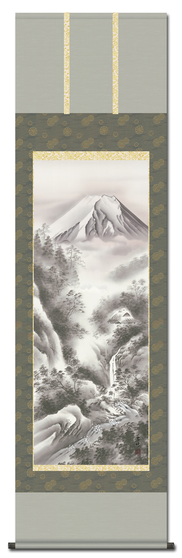 富士閑寂 井原蒼竹 【尺五】！ 山水画 - 掛け軸（掛軸）販売通販なら  