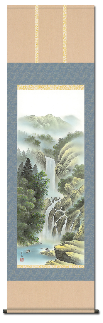 瀑布清冽（夏） 伊藤渓山 尺五 【大特価】！ 山水画 - 掛け軸（掛軸